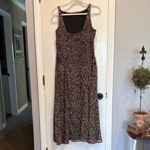 Black Floral Maxi Dress with Pink Accents Jopna Singh designs